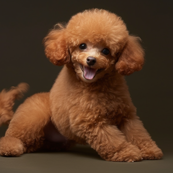 brown curly Poodle puppy